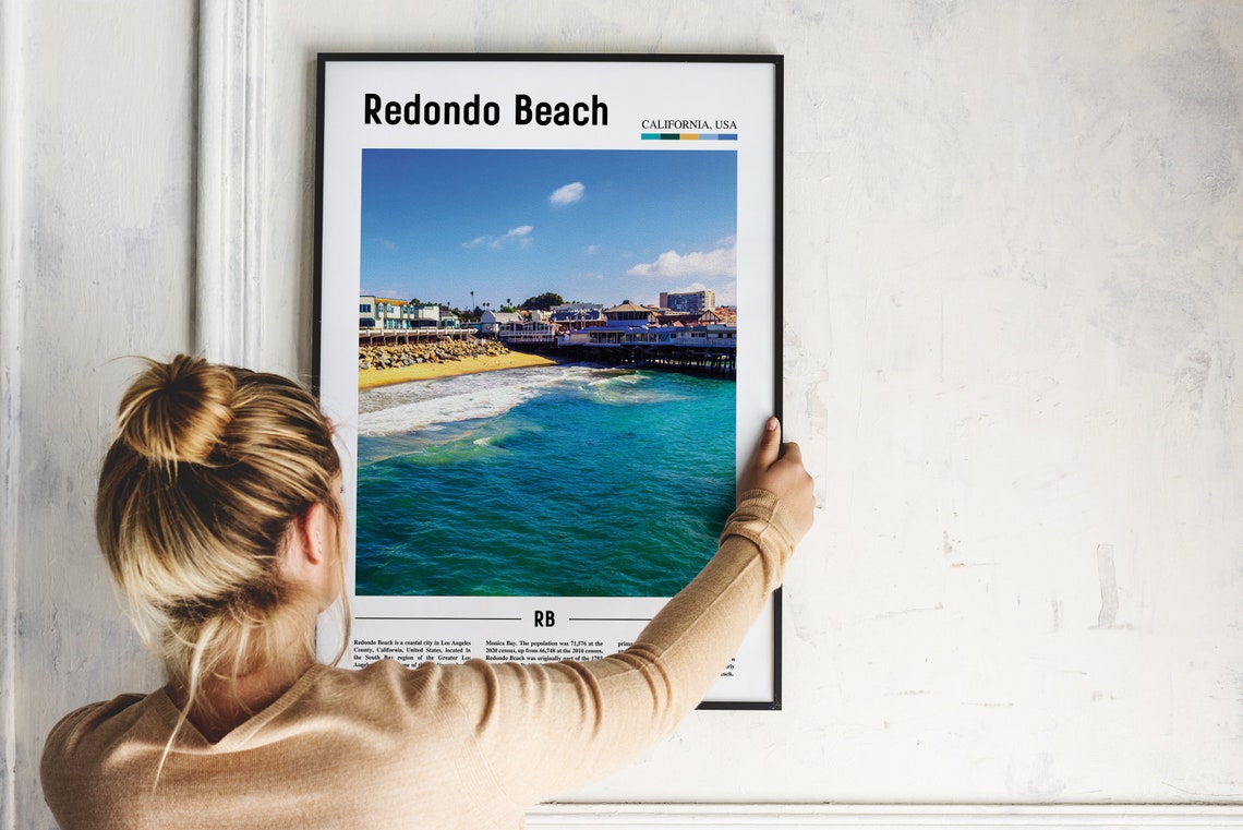 Redondo Beach California Pier Ocean Waves Surf Coast Travel Poster - Image 2