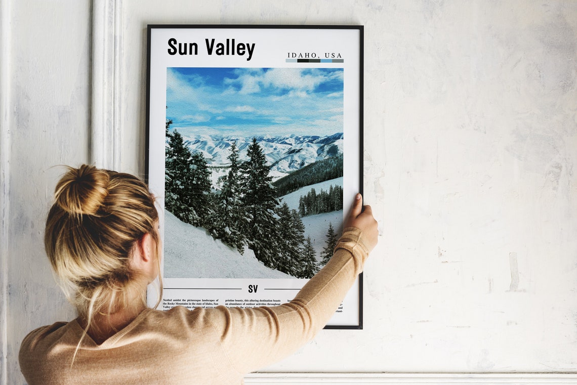 Sun Valley Idaho Travel Photography Poster Snowy Mountain Ski Scene - Image 2