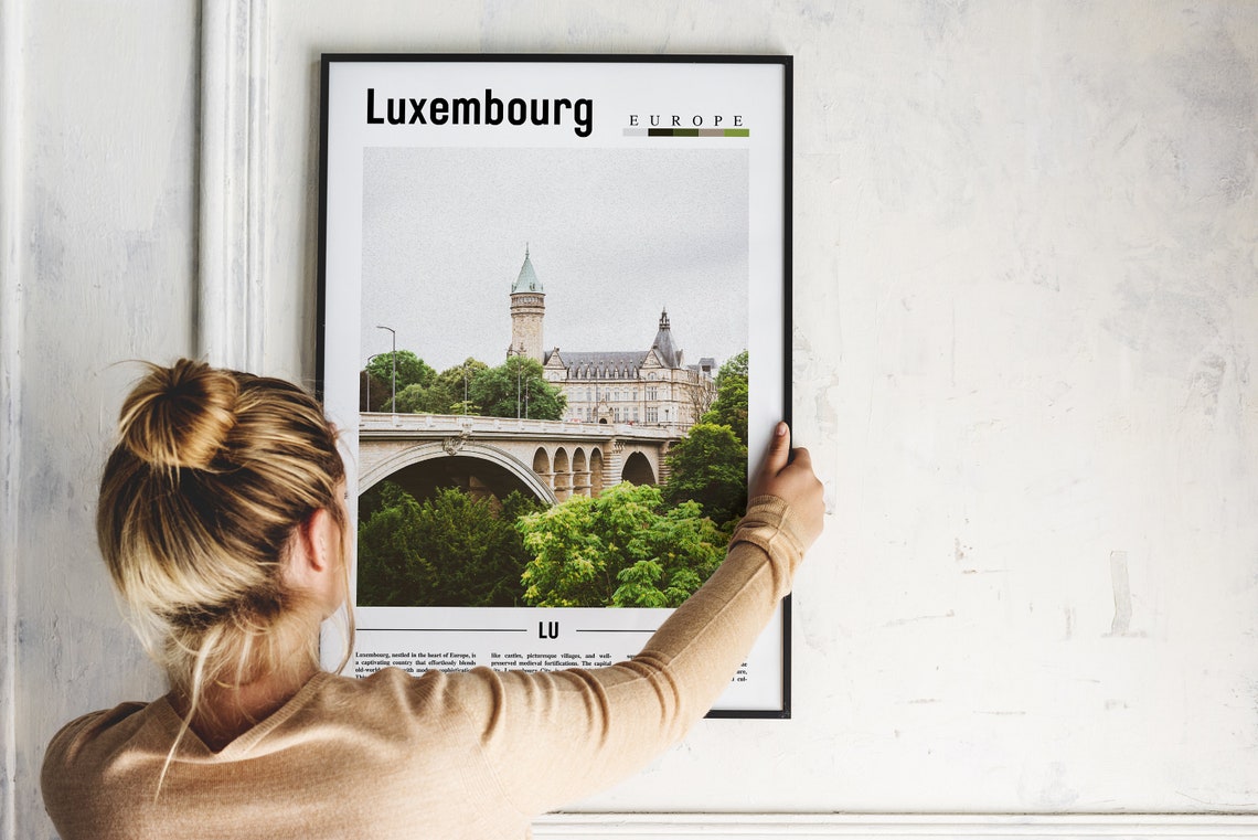Luxembourg Poster Luxembourg Print Luxembourg Wall Art Europe Photo Europe Poster Europe Print Travel Poster - Image 2