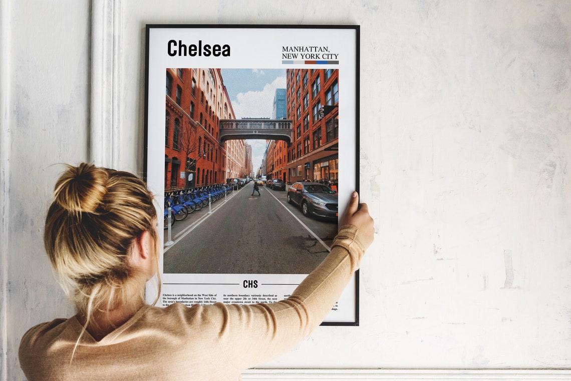 Chelsea Print Chelsea Poster Chelsea Wall Art Oil Painting Poster Colorful City Print City Artwork Travel Artwork Travel Wall Art - Image 2