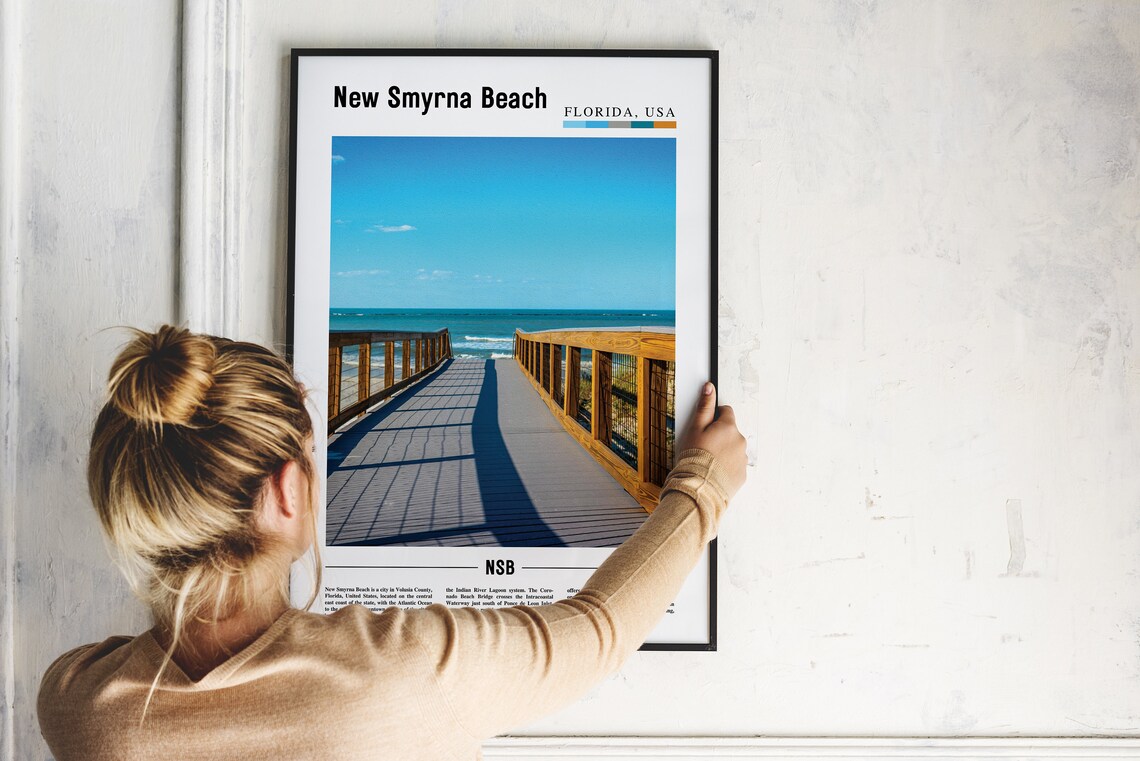 New Smyrna Beach Florida Boardwalk Ocean Travel Photo Poster - Image 2