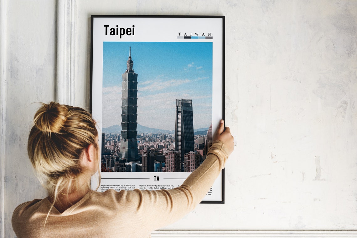 Taipei Poster Taipei Print Taipei Wall Art Asia Print Asia Poster Asia Photo Minimal Travel Poster - Image 2