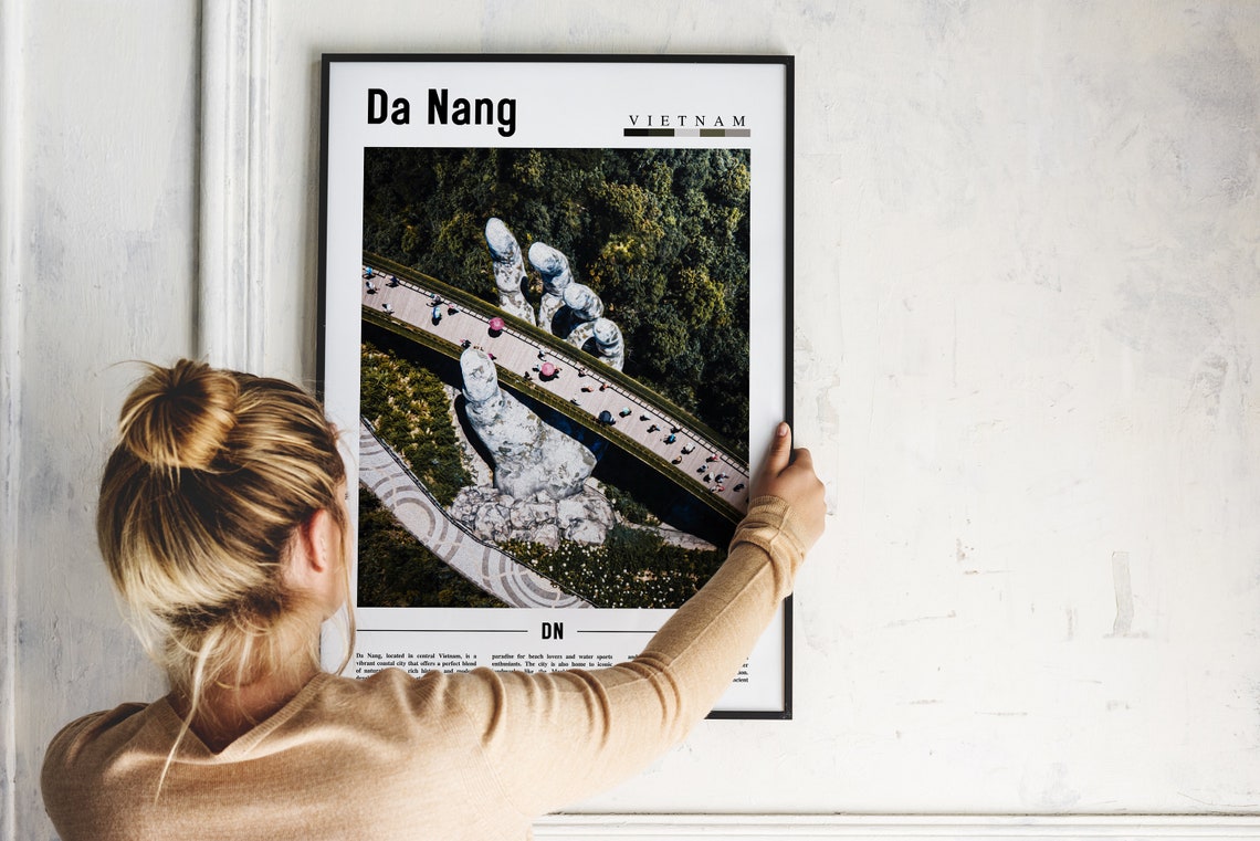 Da Nang Vietnam Golden Bridge Giant Stone Hands Travel Poster - Image 2