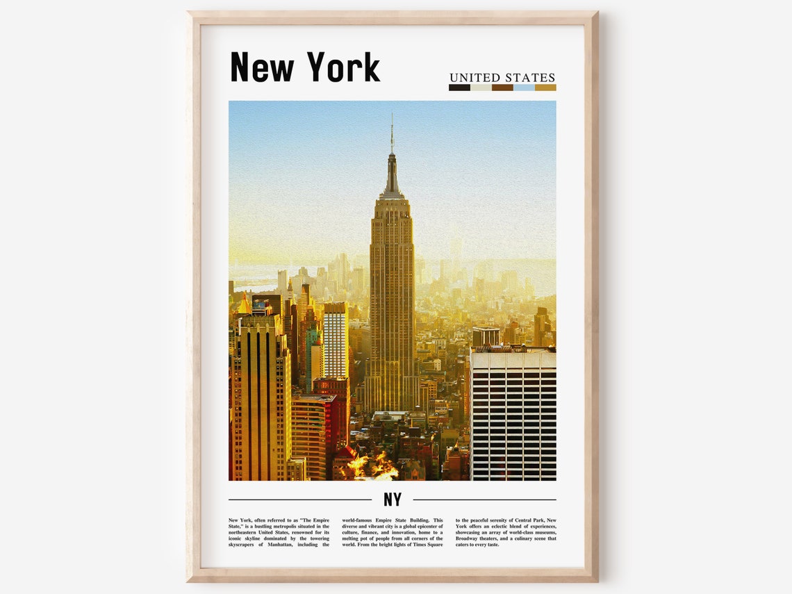 New York Empire State Building Morning Skyline Landmark Poster