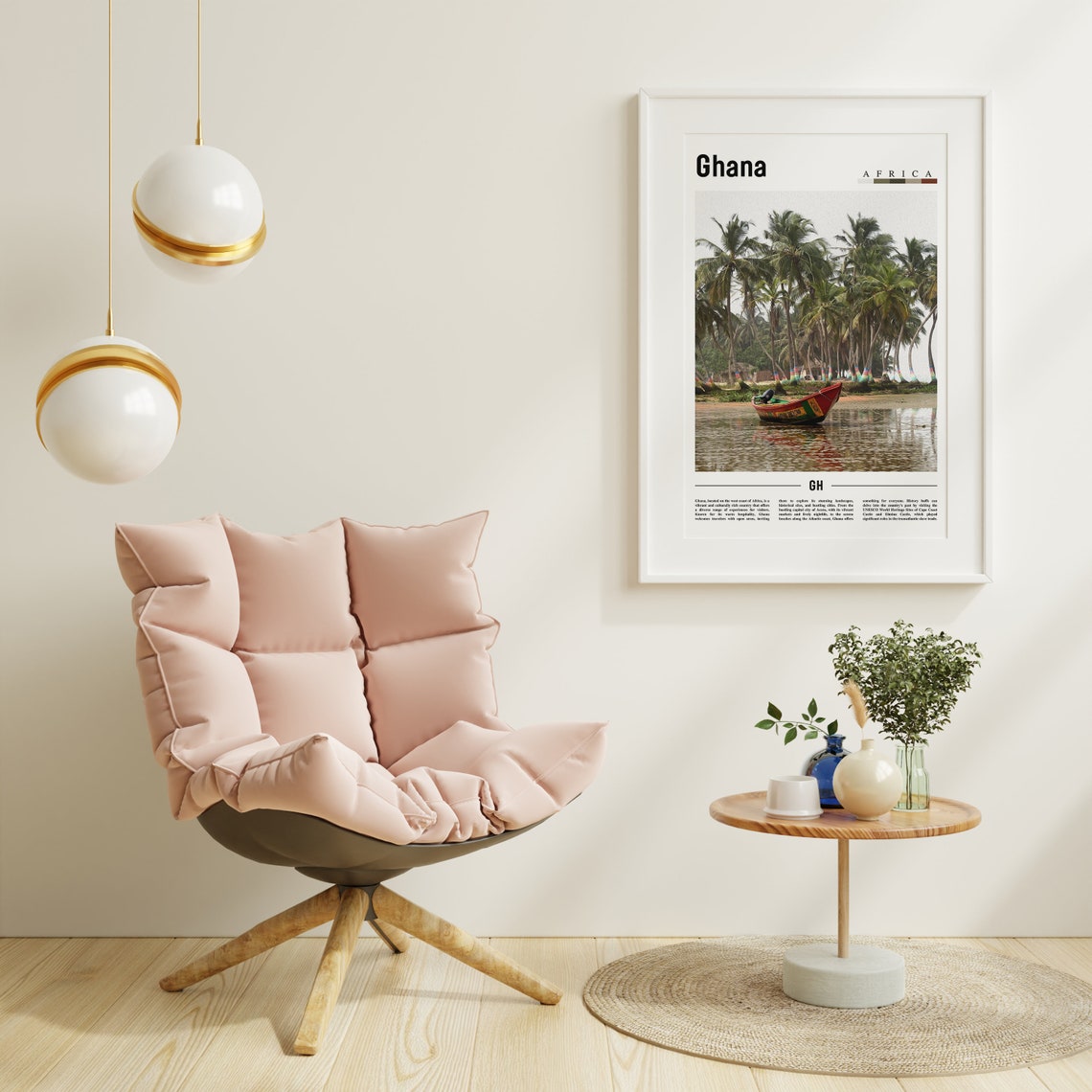 Ghana Poster Ghana Print Ghana Wall Art Minimal Travel Print Travel Destination Oil Painting Poster - Image 3