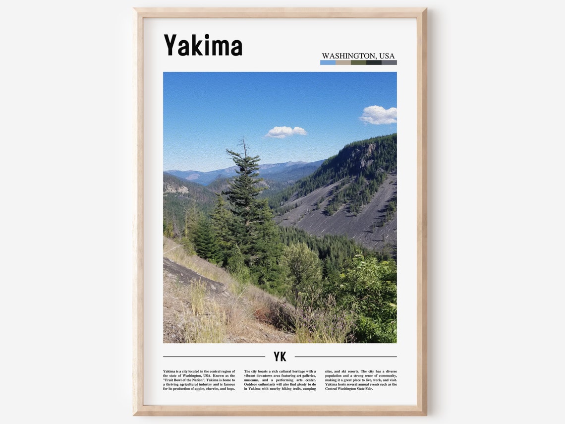 Yakima Poster Yakima Print Yakima Wall Art United States Photo United States Poster United States Print Travel Poster