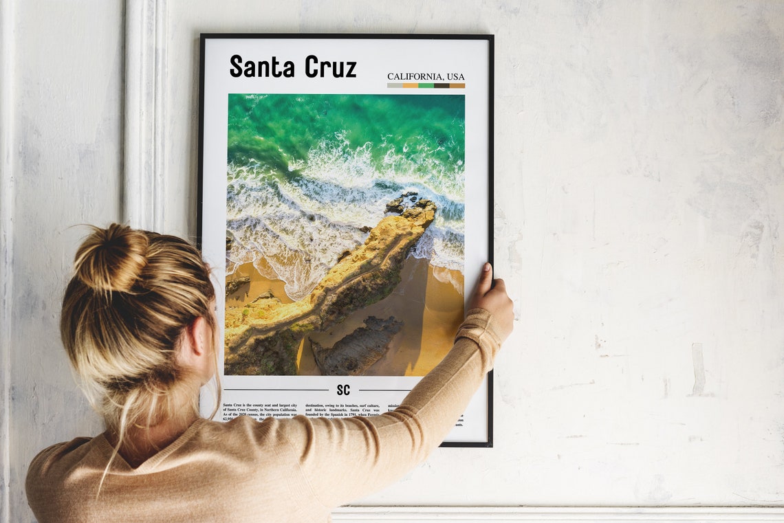 Santa Cruz Print Santa Cruz Poster Santa Cruz Wall Art Oil Painting Poster Colorful City Print City Artwork Travel Artwork Travel Art - Image 2
