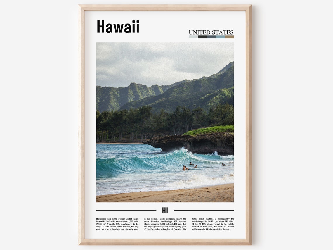 Hawaii Poster Hawaii Print Hawaii Wall Art United States Photo United States Poster United States Print Travel Poster