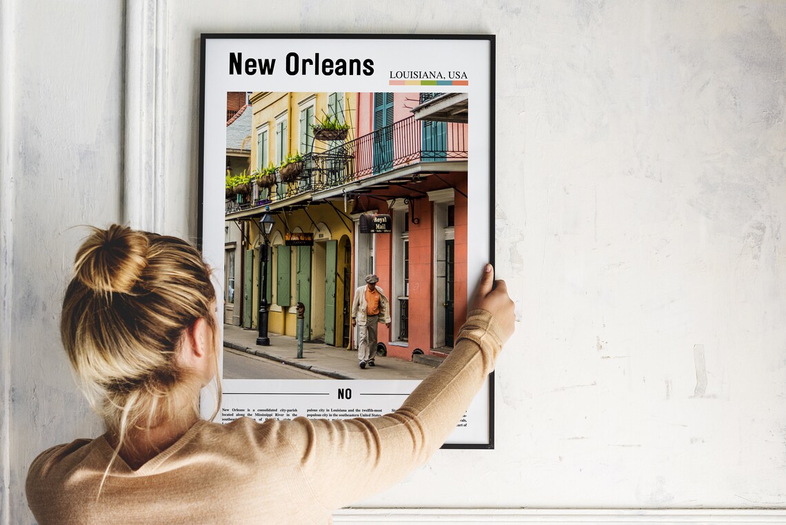 New Orleans Louisiana French Quarter Street Scene Travel Poster - Image 2