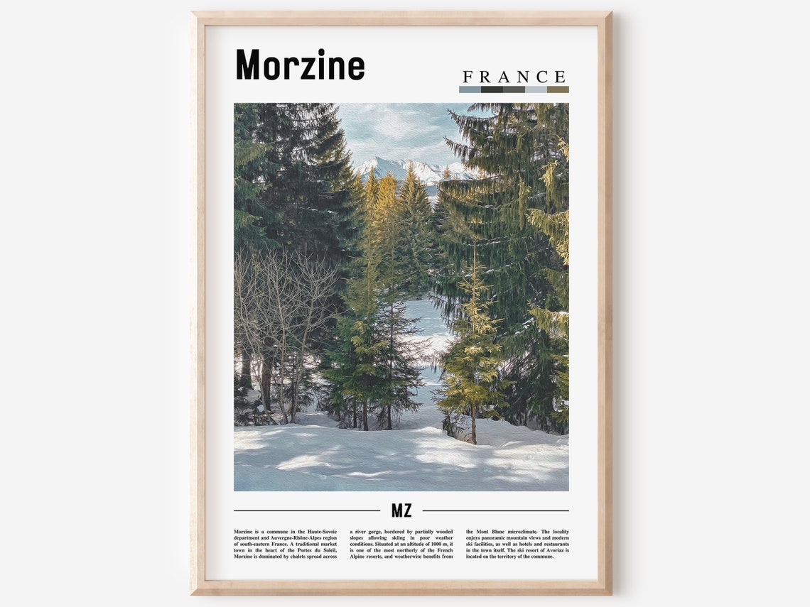 Morzine Print Morzine Poster Morzine Wall Art Minimal Travel Print Minimal City Poster Travel Destination Print Oil Painting Poster