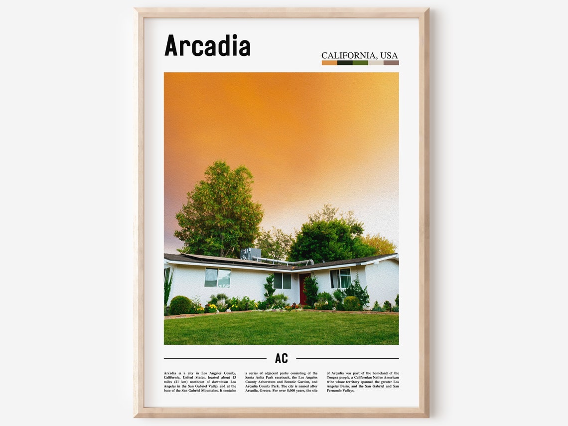 Arcadia Print Arcadia Poster Arcadia Wall Art Minimal Travel Print Minimal City Poster Travel Destination Print Oil Painting Poster