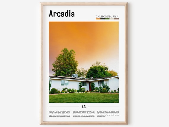 Arcadia California USA Ranch House Sunset Photo Travel Art Poster