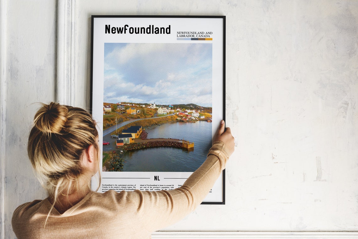 Newfoundland Print Newfoundland Poster Newfoundland Wall Art Oil Painting Poster City Print City Artwork Travel Artwork Travel Wall Art - Image 2