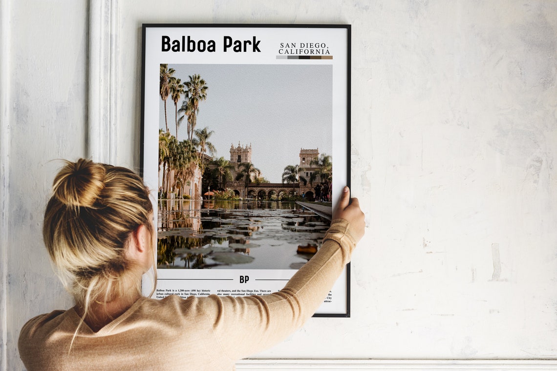 Balboa Park Print Balboa Park Poster Balboa Park Wall Art Minimal Travel Print Minimal City Poster Travel Destination Oil Painting Poster - Image 2