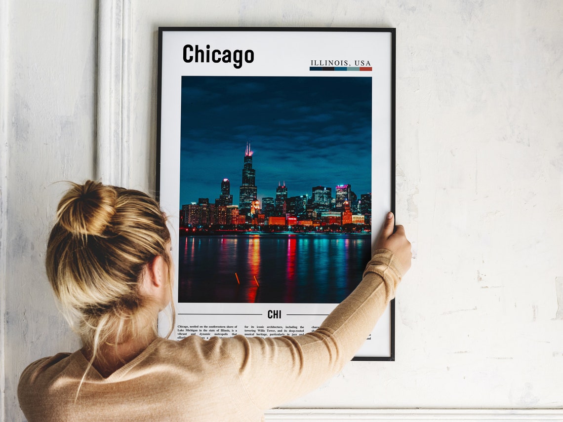 Chicago Print Chicago Poster Chicago Wall Art United States Photo United States Poster United States Print - Image 2