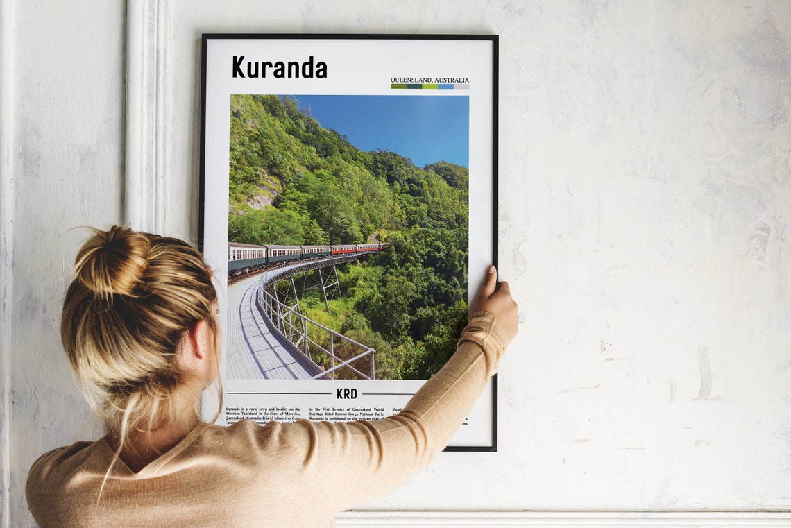 Kuranda Print Kuranda Poster Kuranda Wall Art Oil Painting Poster Colorful City Print City Artwork Travel Artwork Travel Wall Art - Image 2