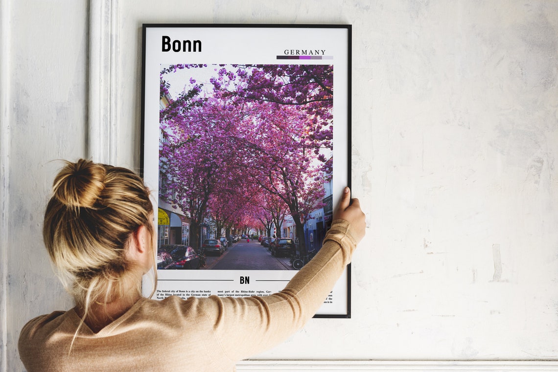 Bonn Print Bonn Poster Bonn Wall Art Minimal Travel Print Minimal City Poster Travel Destination Colorful City Print Oil Painting Poster - Image 2