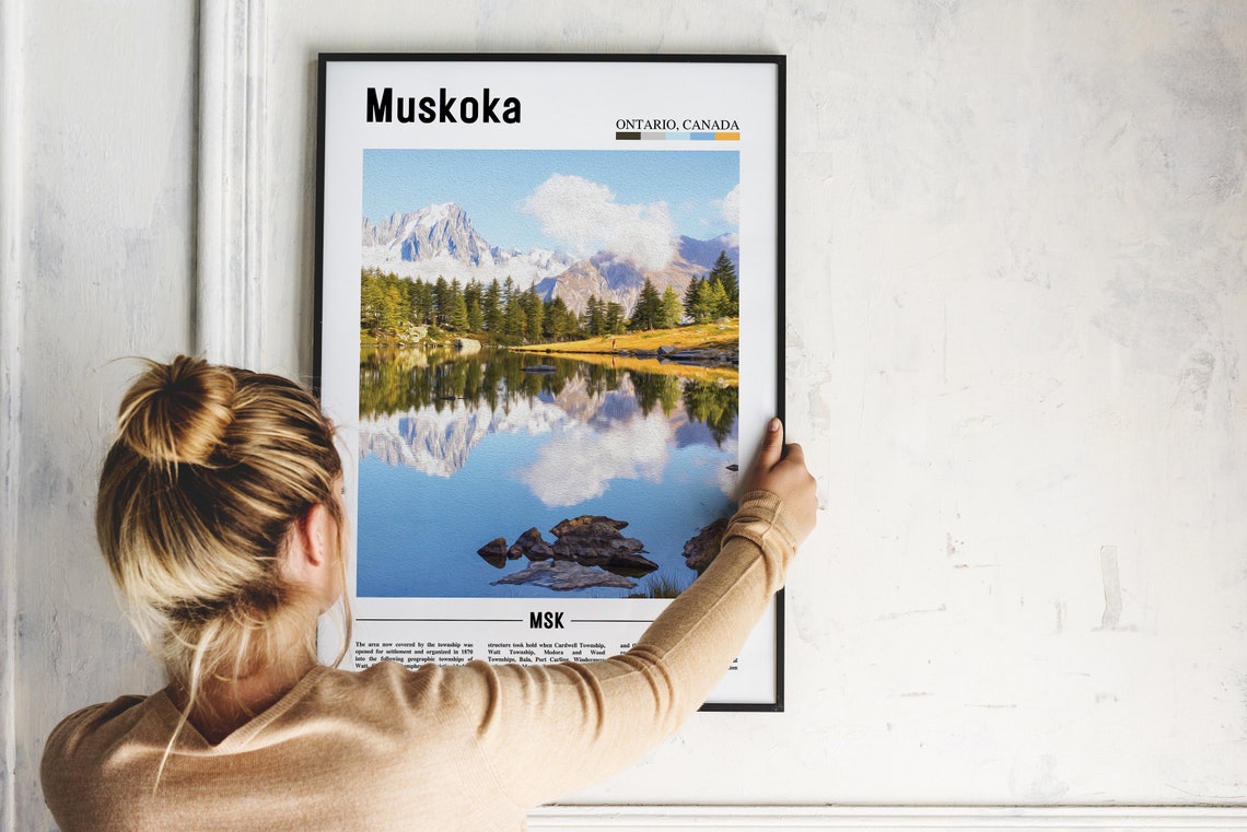 Muskoka Print Muskoka Poster Muskoka Wall Art Oil Painting Poster Colorful City Print City Artwork Travel Artwork Travel Wall Art - Image 2