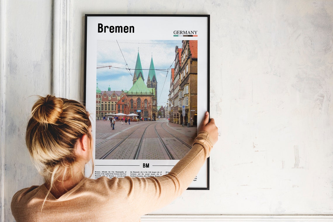Bremen Print Bremen Poster Bremen Wall Art Oil Painting Poster Colorful City Print City Artwork Travel Artwork Travel Wall Art - Image 2