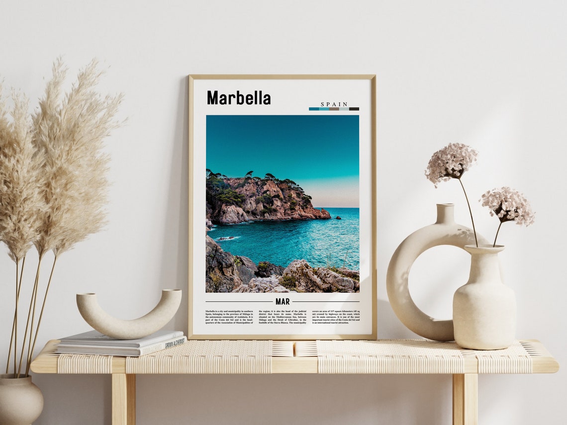 Marbella Spain Rocky Mediterranean Coastline Photography Poster - Image 3