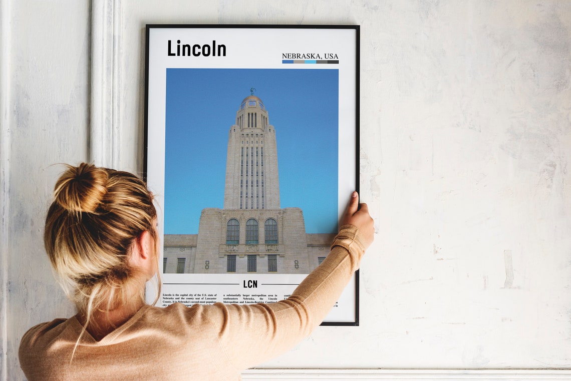Lincoln Print Lincoln Poster Lincoln Wall Art United States Photo United States Poster United States Print Travel Poster - Image 2