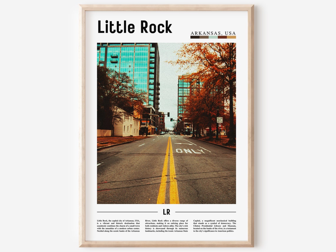 Little Rock Poster Little Rock Print Little Rock Wall Art United States Photo United States Poster United States Print Travel Poster
