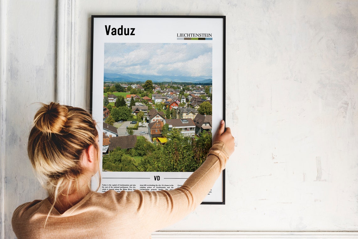 Vaduz Print Vaduz Poster Vaduz Wall Art Oil Painting Poster Colorful City Print City Artwork Travel Artwork Travel Wall Art City Print - Image 2