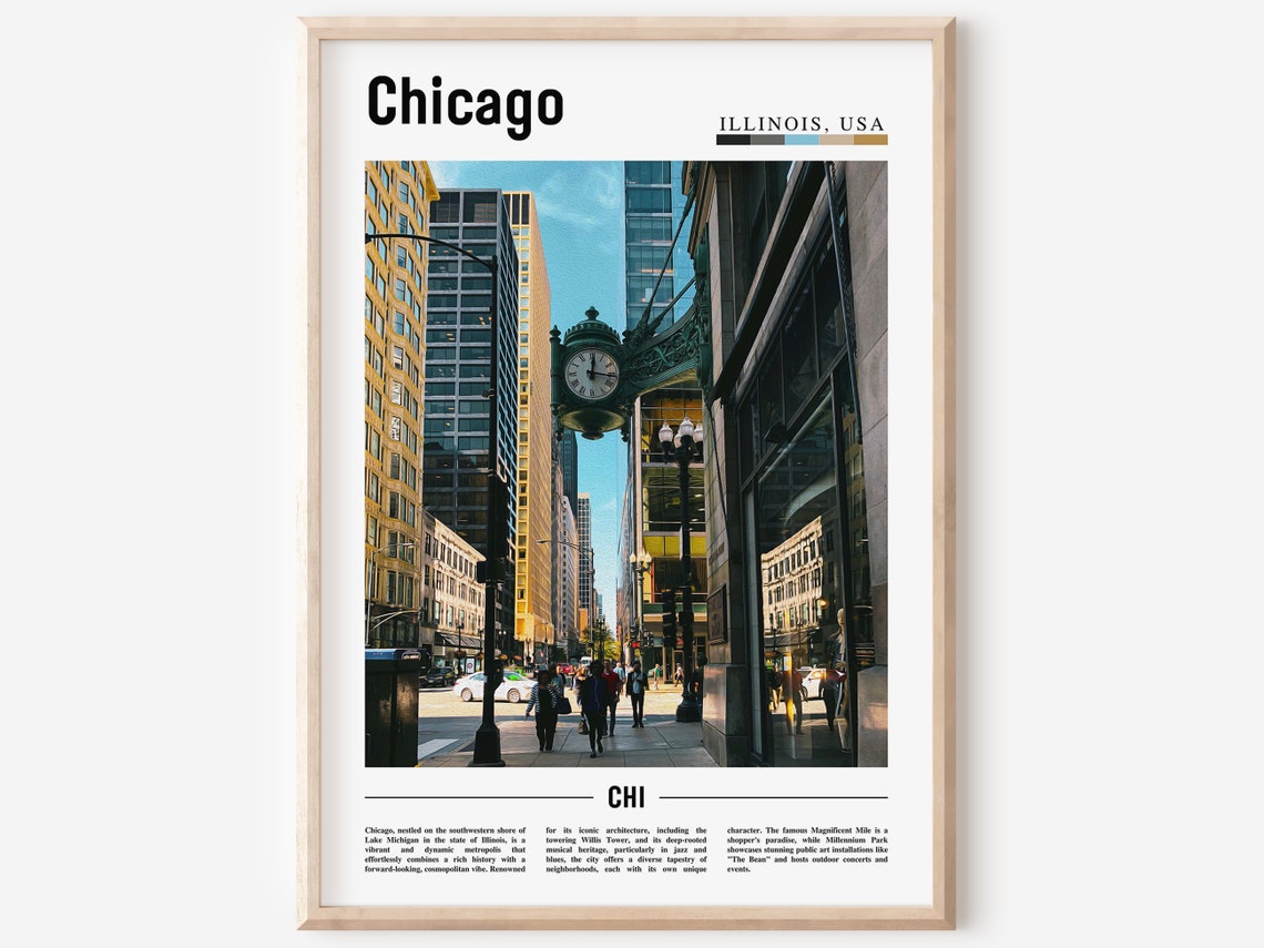 Chicago Print Chicago Poster Chicago Wall Art United States Photo United States Poster United States Print