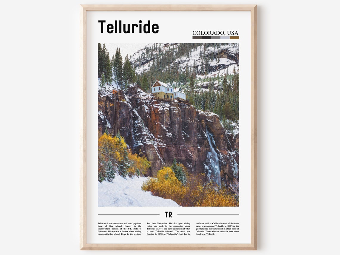 Telluride Print Telluride Poster Telluride Wall Art Oil Painting Poster Colorful City Print City Artwork Travel Artwork Travel Wall Art