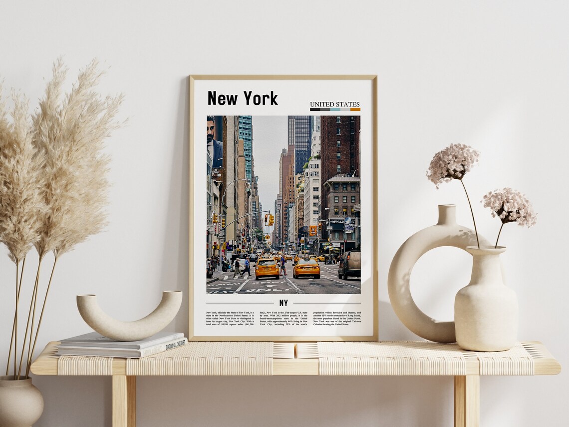 New York City Yellow Cabs Crowded Manhattan Avenue Travel Photo Poster - Image 3