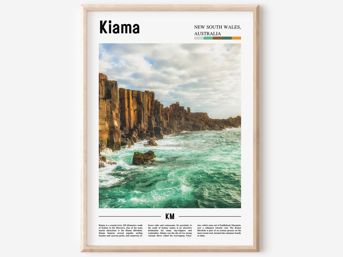 Kiama Print Kiama Poster Kiama Wall Art Oil Painting Poster Colorful City Print City Artwork Travel Artwork Travel Wall Art