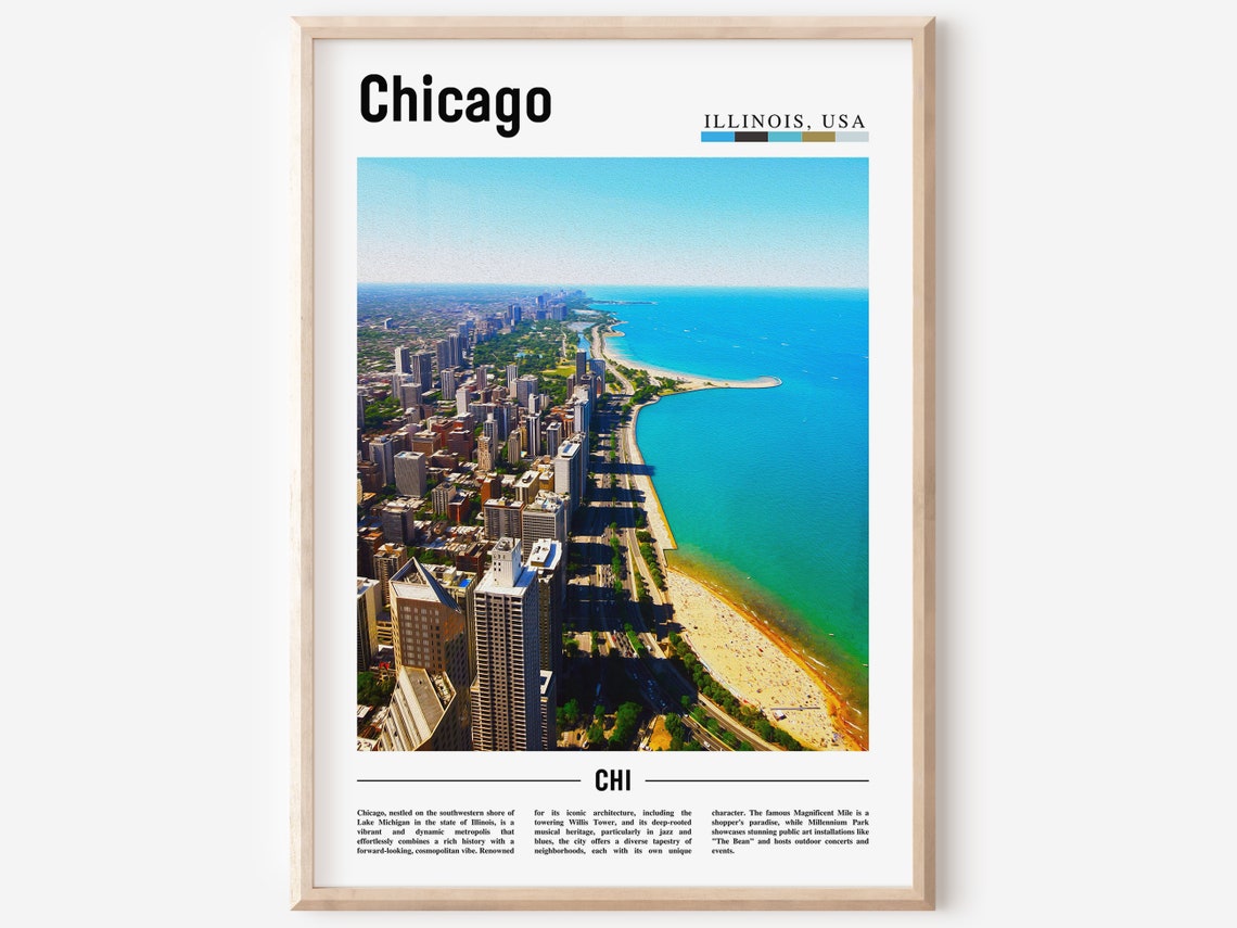 Chicago Print Chicago Poster Chicago Wall Art United States Photo United States Poster United States Print