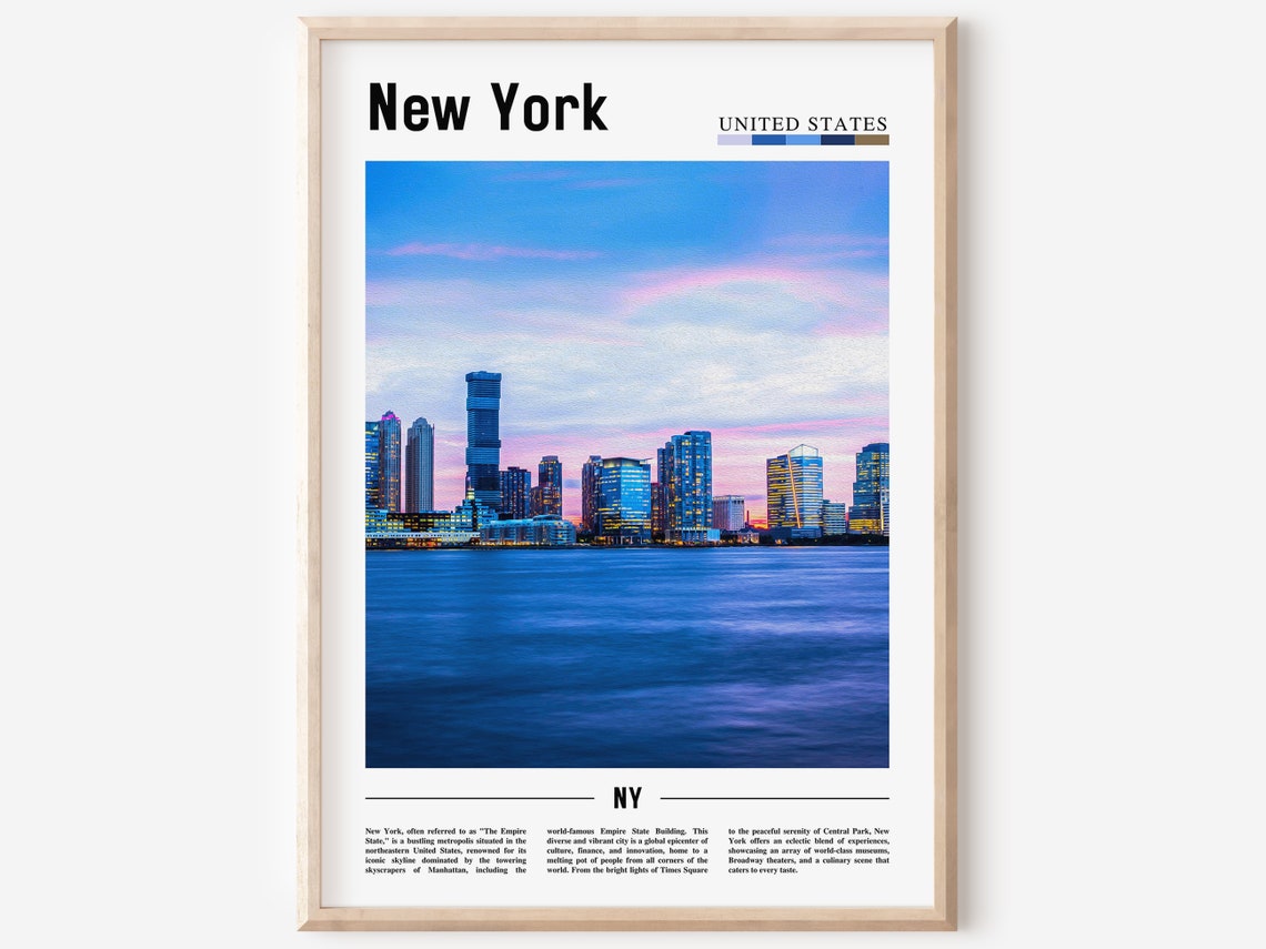New York City Skyline at Dusk Across the Hudson River Poster