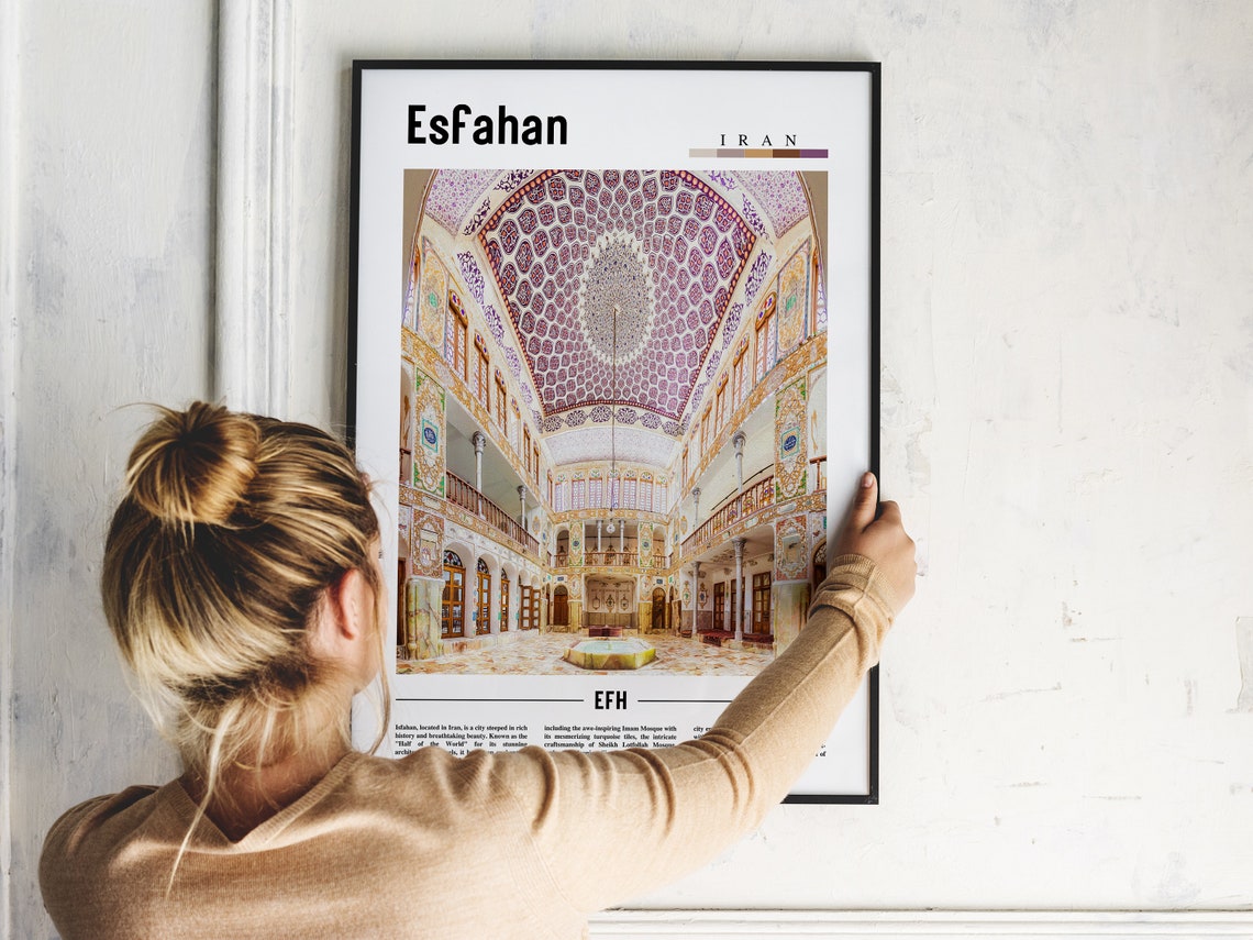 Esfahan Iran Ornate Dome Interior Tilework Travel Photo Poster - Image 2
