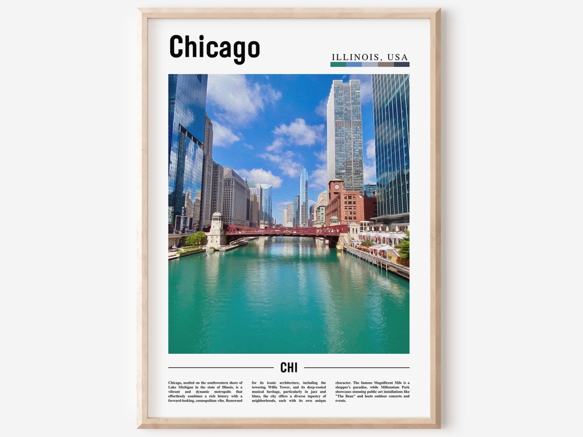 Chicago Print Chicago Poster Chicago Wall Art United States Photo United States Poster United States Print