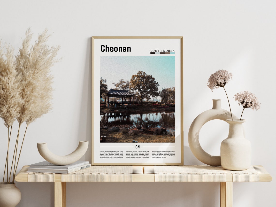 Cheonan South Korea Traditional Pavilion Pond Garden Poster CN - Image 3