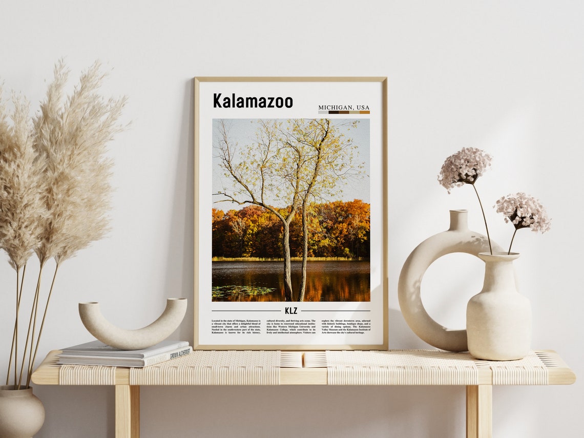 Kalamazoo Poster Kalamazoo Print Kalamazoo Wall Art United States Photo United States Poster United States Print Travel Poster - Image 3