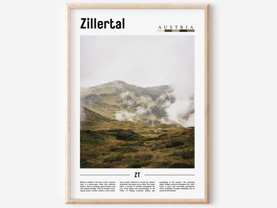 Zillertal Poster Zillertal Print Zillertal Wall Art Europe Photo Europe Poster Europe Print Travel Poster