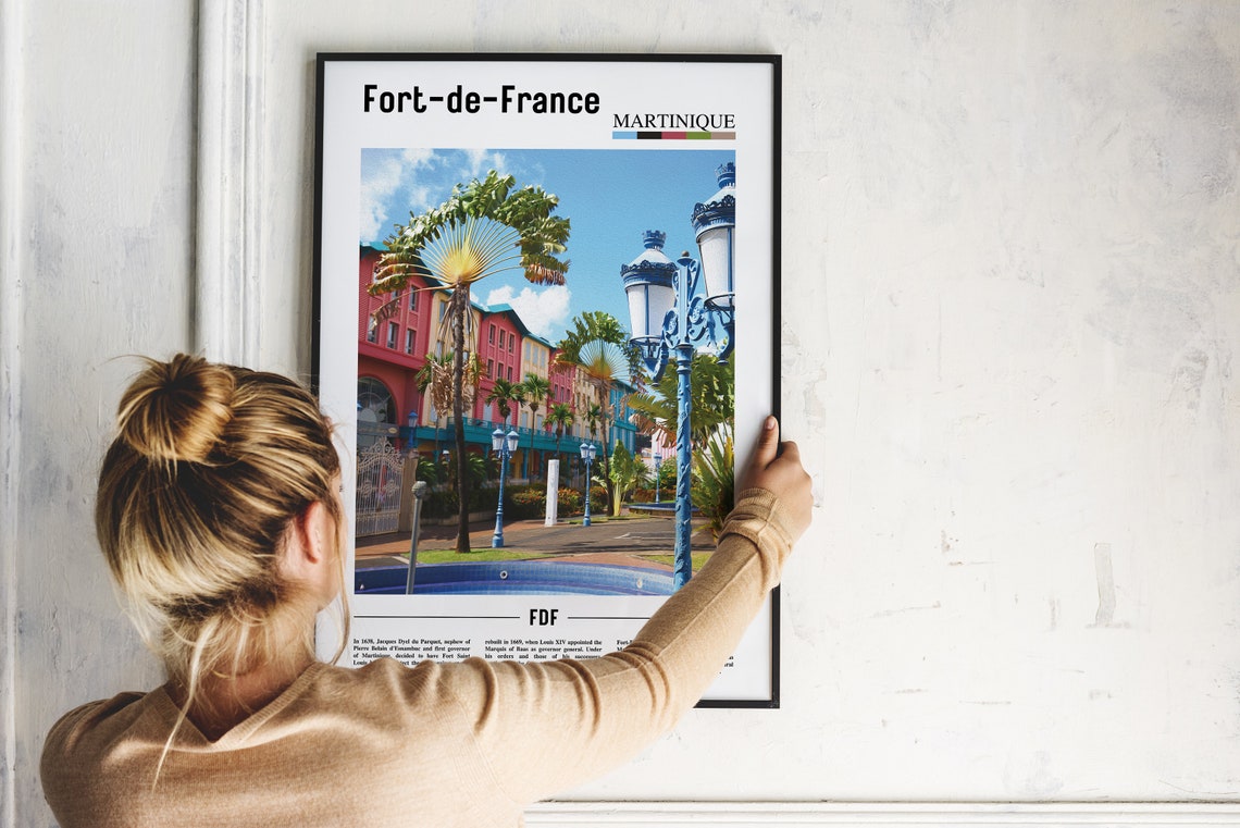 Fort De France Print Fort De France Poster Fort De France Wall Art Oil Painting Poster City Artwork Travel Artwork Travel Wall Art - Image 2