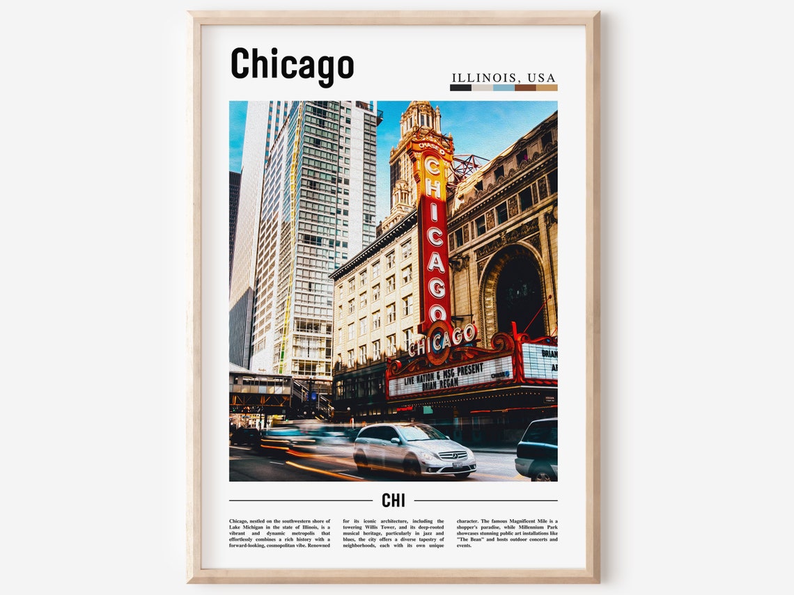 Chicago Print Chicago Poster Chicago Wall Art United States Photo United States Poster United States Print