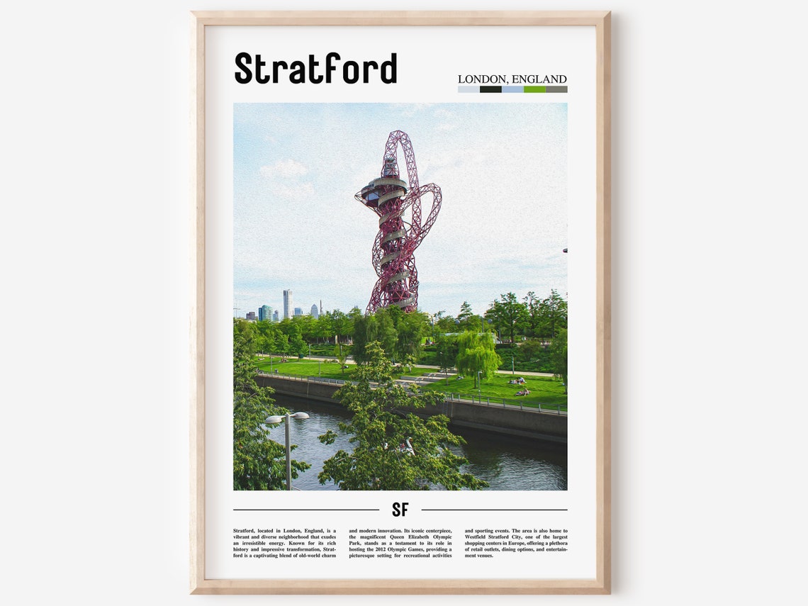 Stratford London Orbit Sculpture Olympic Park Riverside Travel Poster