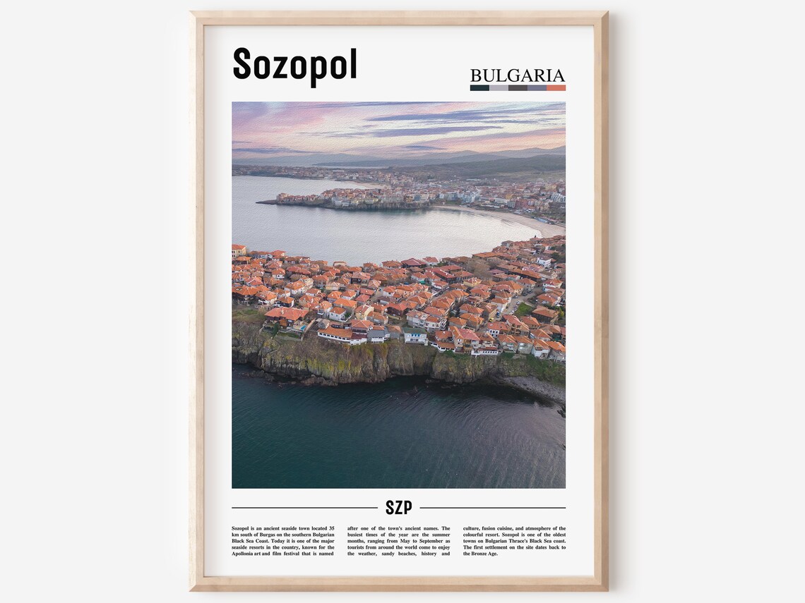 Sozopol Bulgaria Black Sea Coast Cliff Aerial View Photo Poster