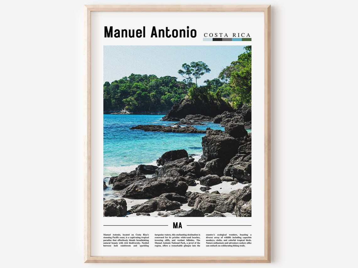 Manuel Antonio Costa Rica Rocky Coast Jungle Color Photo Poster