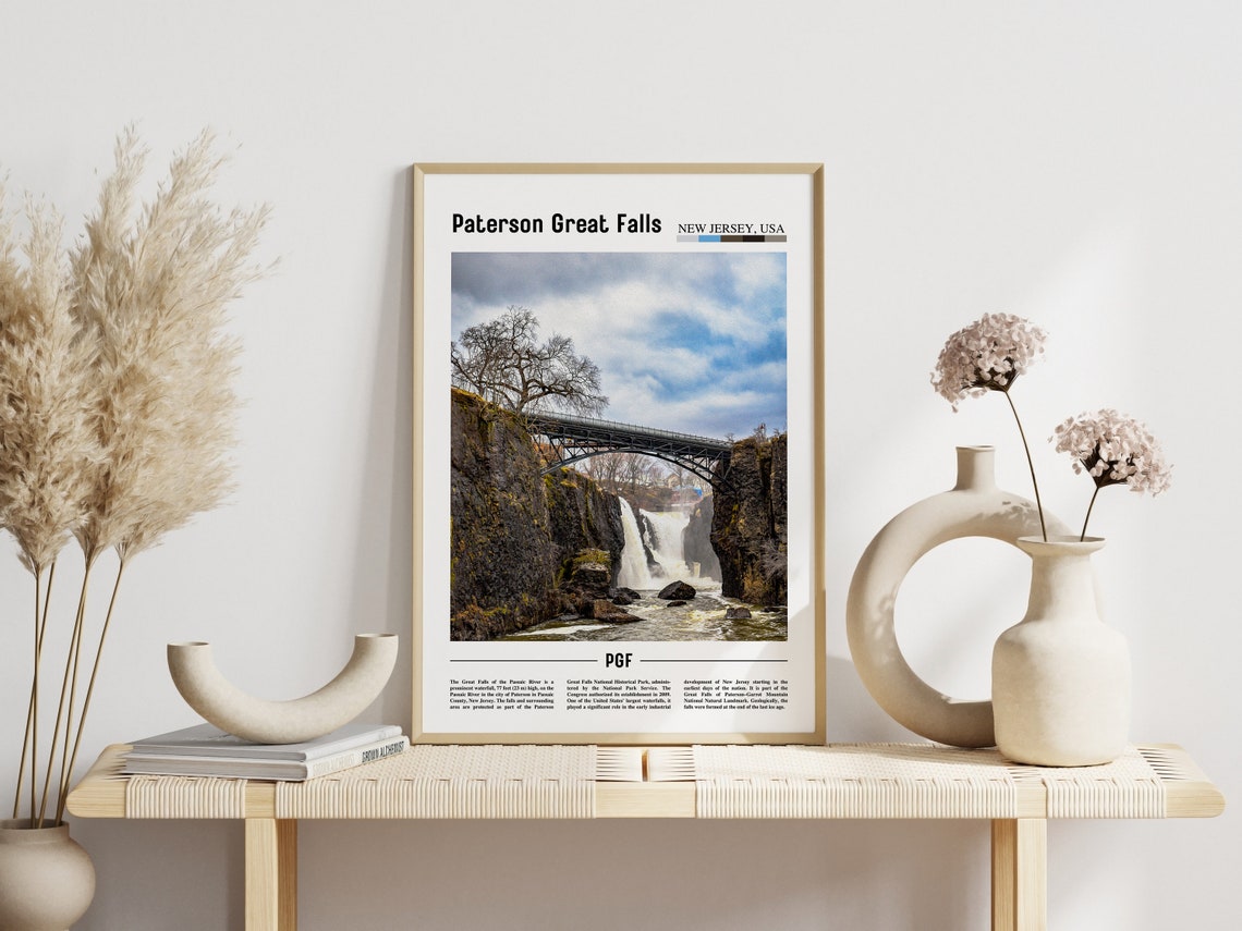 Paterson Great Falls New Jersey Waterfall Photo Editorial Poster - Image 3