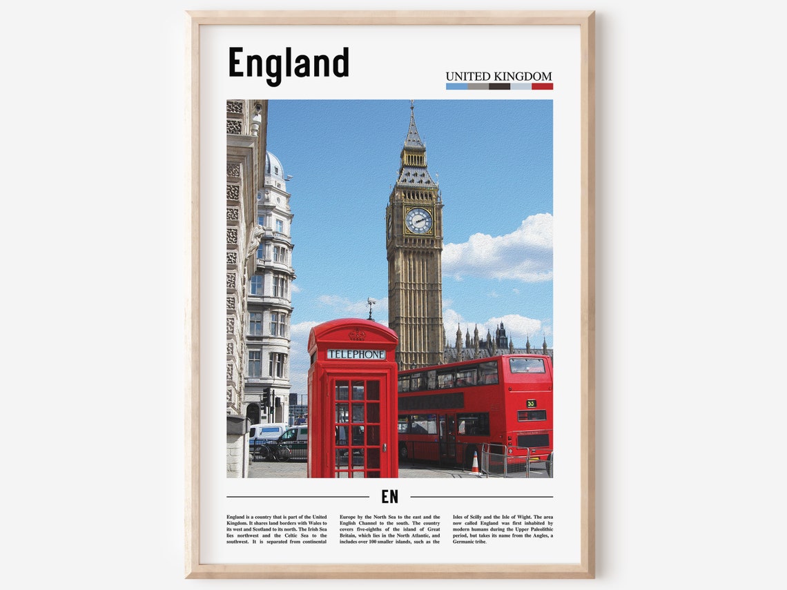 London Big Ben Red Phone Booth Double Decker Photo Travel Poster