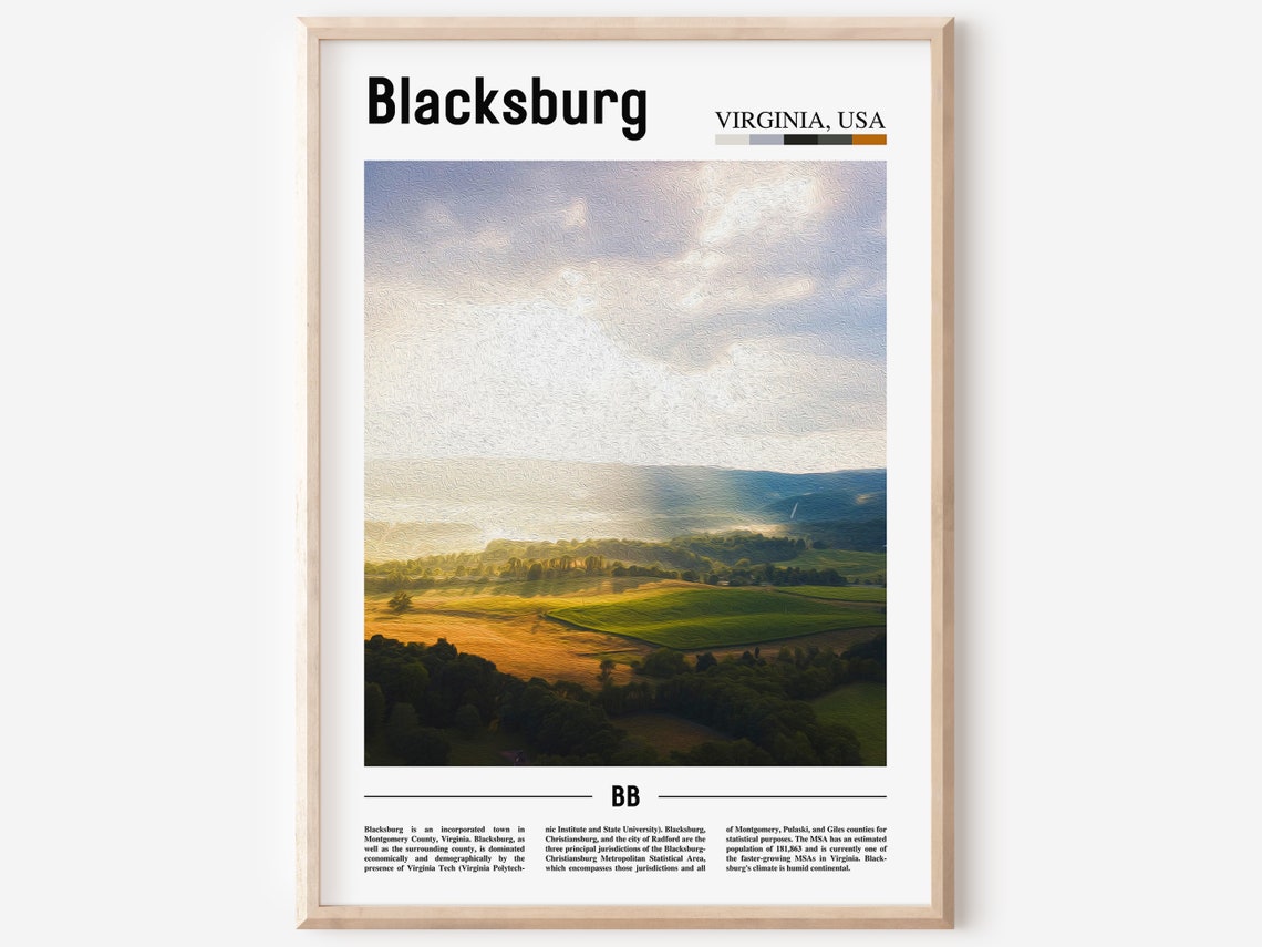 Blacksburg Virginia Blue Ridge Mountain Valley Sunrise Poster