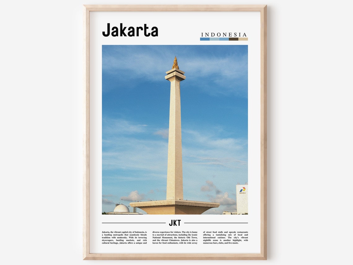Jakarta Poster Jakarta Print Jakarta Wall Art Asia Print Asia Poster Asia Photo Minimal Travel Poster