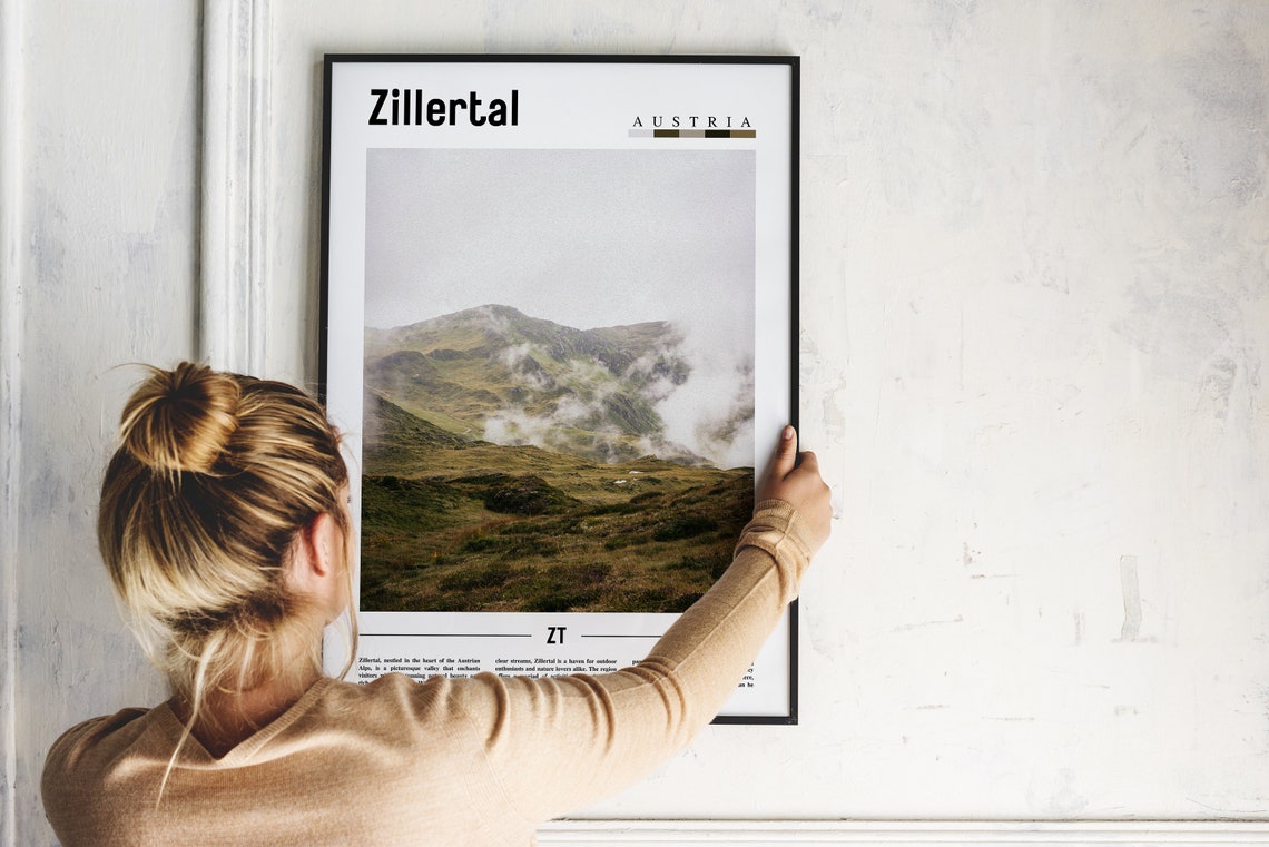 Zillertal Poster Zillertal Print Zillertal Wall Art Europe Photo Europe Poster Europe Print Travel Poster - Image 2