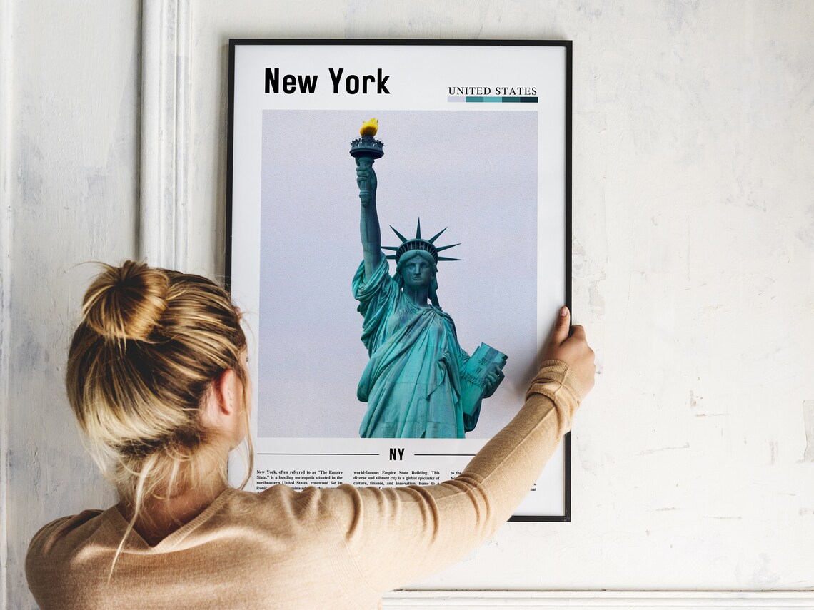 New York Statue of Liberty Torch Close Up Photography Poster - Image 2
