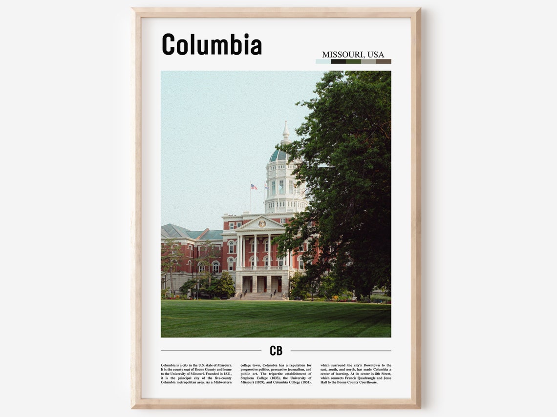 Columbia Missouri University Dome Historic Campus Building Poster